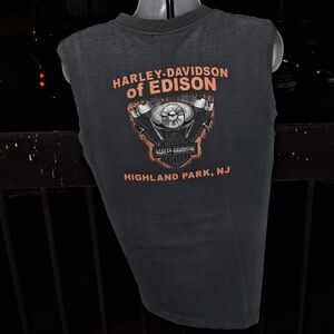 Vintage HARLEY-DAVIDSON Wolves Distressed Cut Off Shirt Size Large